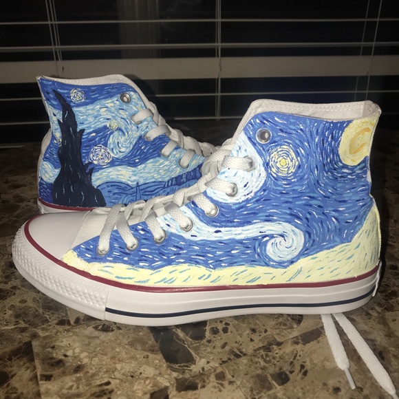 painted high top converse